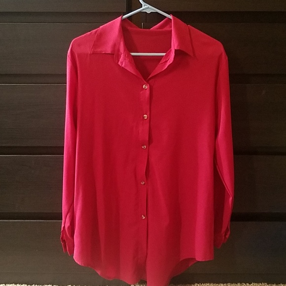 Red collar shirt/dress - Picture 1 of 1